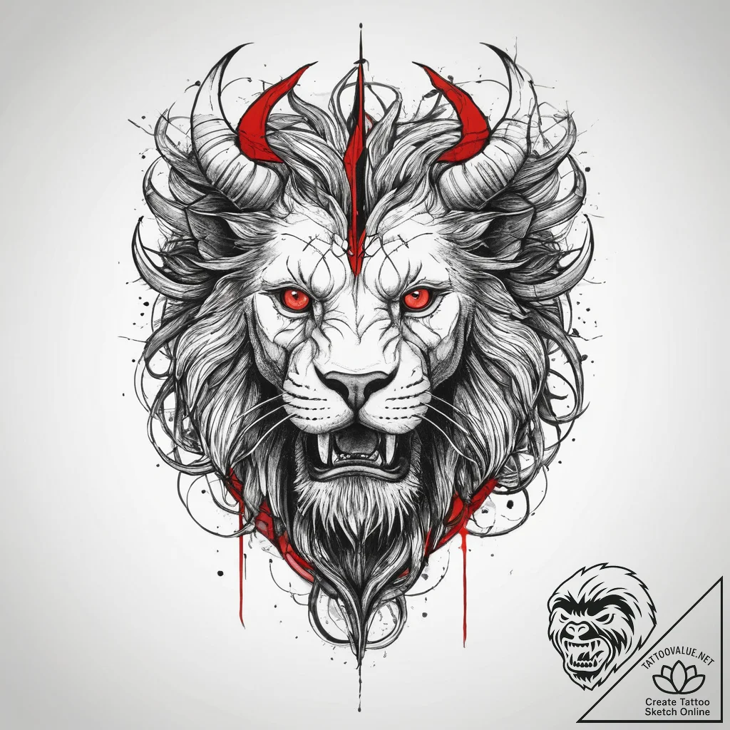 Tattoo sketch manticore, tattoo line art, tra... - tattoo sketch (№1759398360_0, 02.10.2025 09:46) — tattoovalue.net