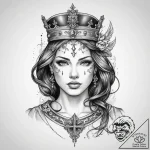 Tattoo sketch soldier with a queen, tattoo li… – tattoo sketch (№1759398560_0, 02.10.2025 09:49) — tattoovalue.net