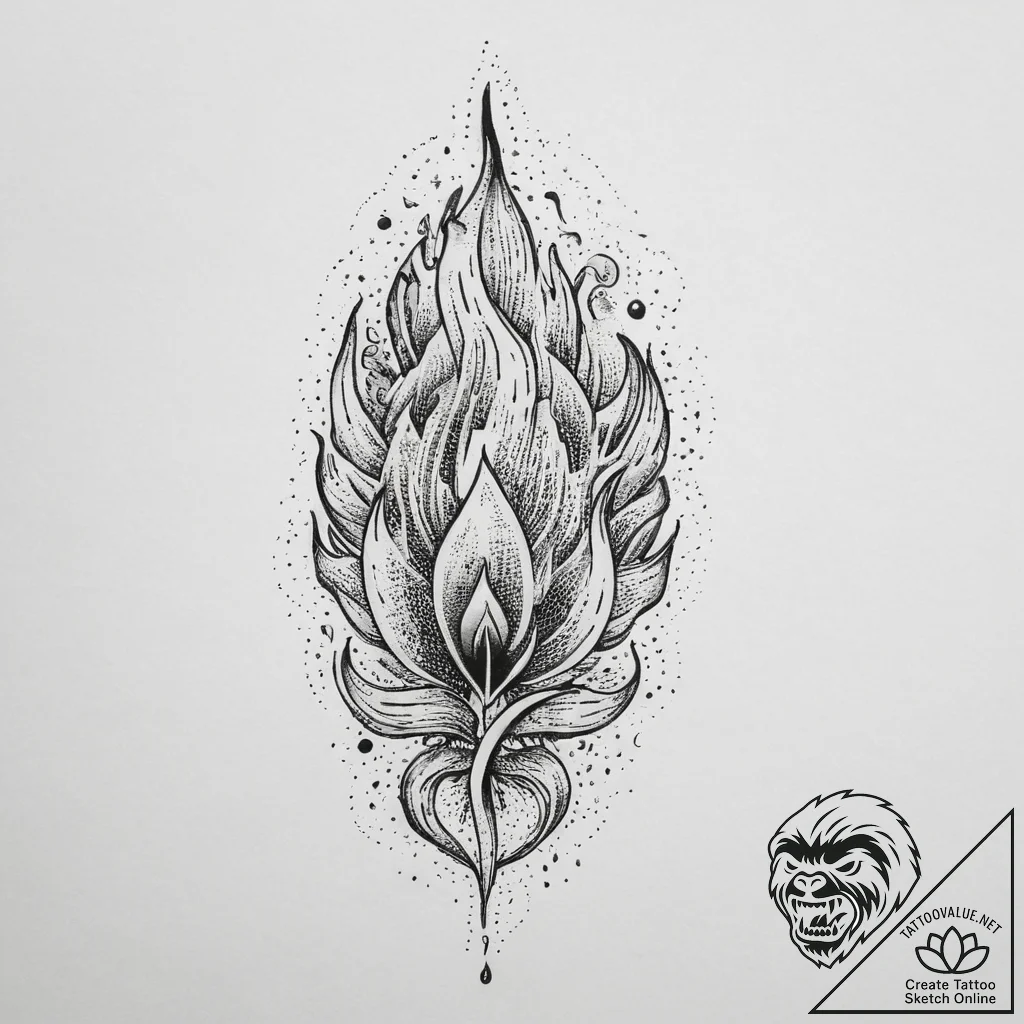 Tattoo sketch flame, tattoo sketch design, se... - tattoo sketch (№1759398757_0, 02.10.2025 09:52) — tattoovalue.net