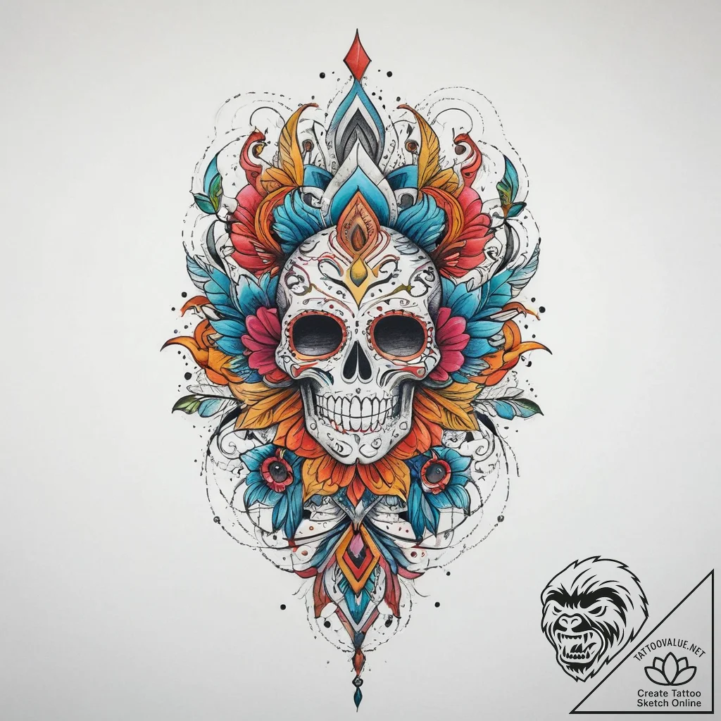 Tattoo sketch fabric with a pattern, artistic... - tattoo sketch (№1759401930_0, 02.10.2025 10:45) — tattoovalue.net
