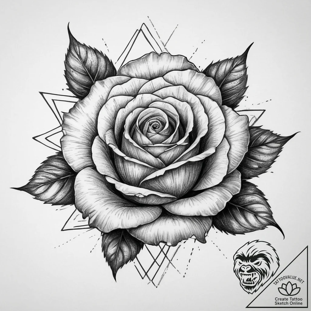 Tattoo sketch traditional и dotwork роза, tat... - tattoo sketch (№1759402325_0, 02.10.2025 10:52) — tattoovalue.net