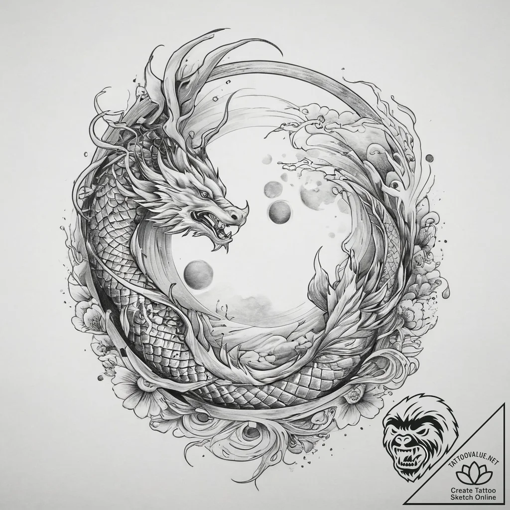 Tattoo sketch romantic full moon with a coupl... - tattoo sketch (№1759403121_0, 02.10.2025 11:05) — tattoovalue.net