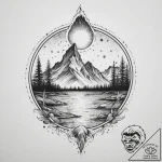 Tattoo sketch northern lights, artistic tatto… – tattoo sketch (№1759403324_0, 02.10.2025 11:08) — tattoovalue.net