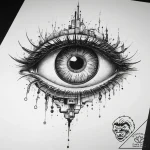 Tattoo sketch cybernetic eye – tattoo sketch (№1759405519_0, 02.10.2025 11:45) — tattoovalue.net