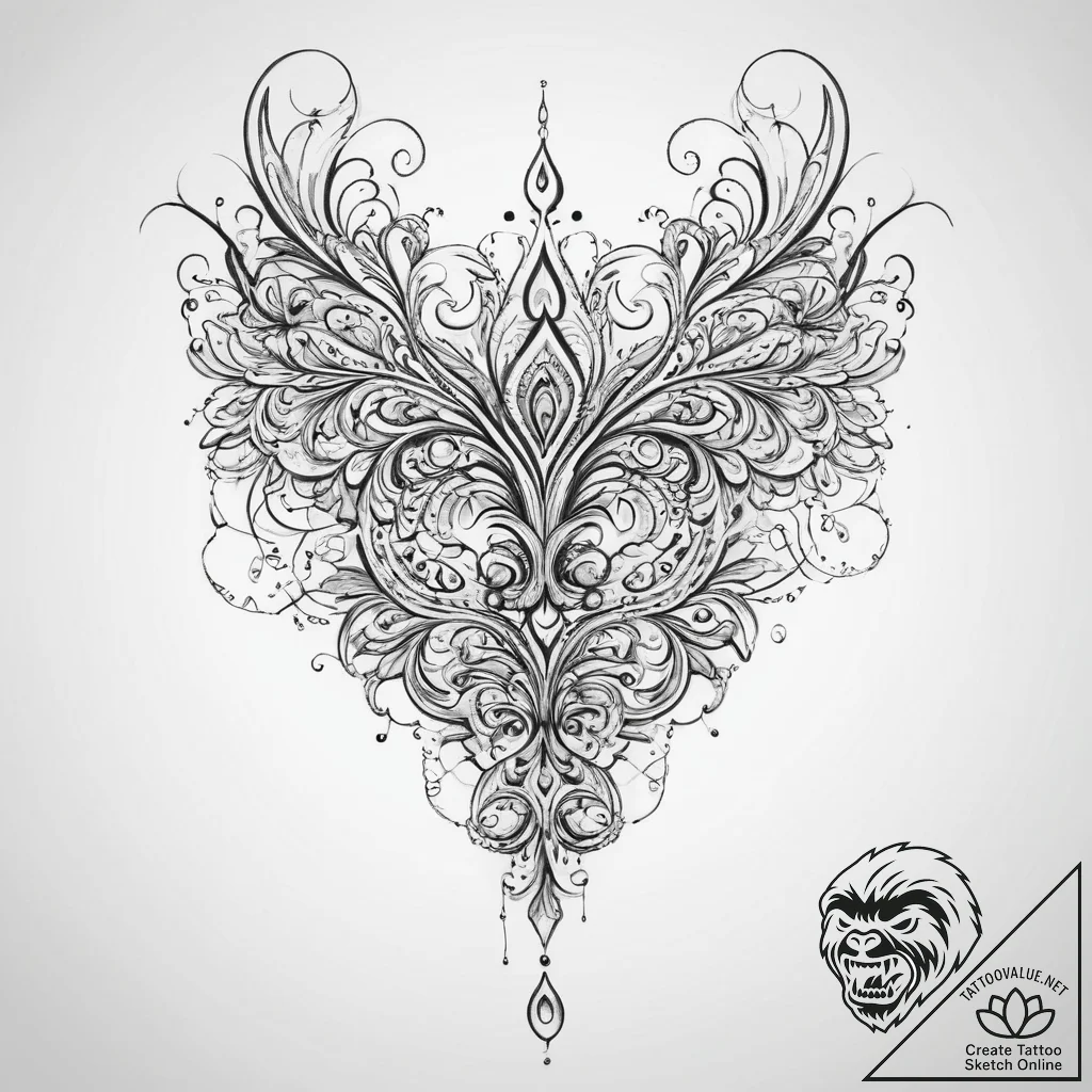 Tattoo sketch abstract lines forming a silhou... - tattoo sketch (№1759406115_0, 02.10.2025 11:55) — tattoovalue.net