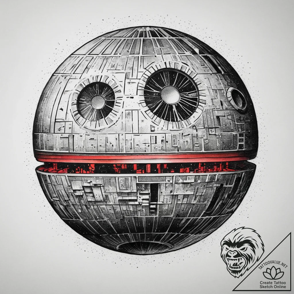 Tattoo sketch star wars death star, artistic... - tattoo sketch (№1759406317_0, 02.10.2025 11:58) — tattoovalue.net