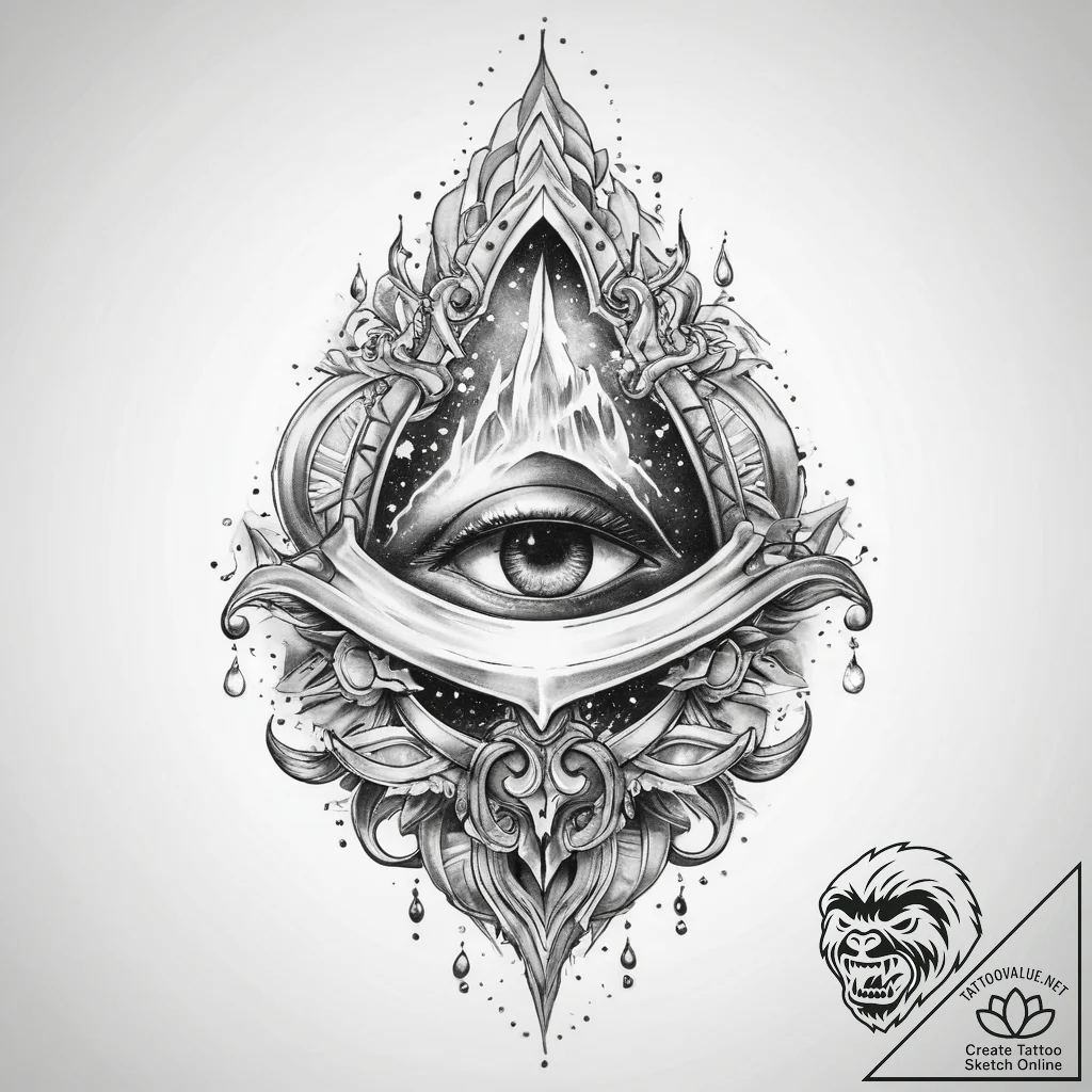 Tattoo sketch cosmic fount - tattoo sketch (№1759409004_0, 02.10.2025 12:43) — tattoovalue.net