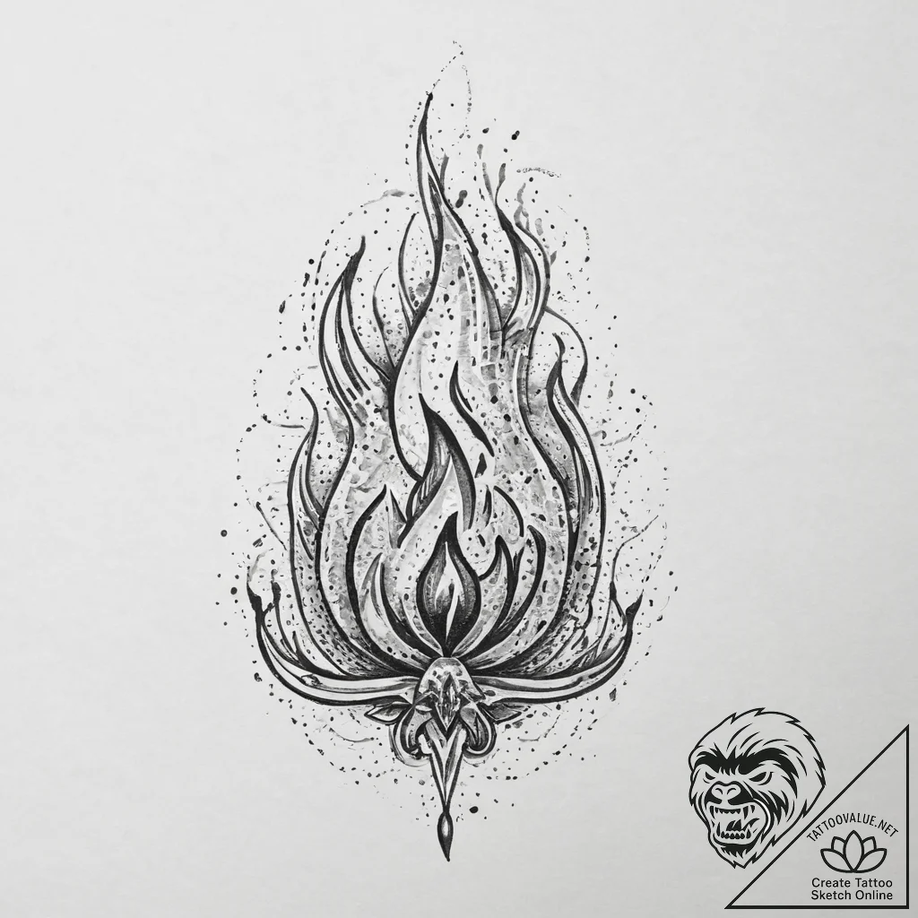 Tattoo sketch flame, tattoo sketch design, se... - tattoo sketch (№1759410010_0, 02.10.2025 13:00) — tattoovalue.net