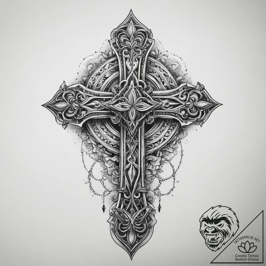 Tattoo sketch mystical chord, ink illustratio... - tattoo sketch (№1759410803_0, 02.10.2025 13:13) — tattoovalue.net