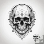 Tattoo sketch череп со шрифтом, concept art f… – tattoo sketch (№1759411790_0, 02.10.2025 13:29) — tattoovalue.net