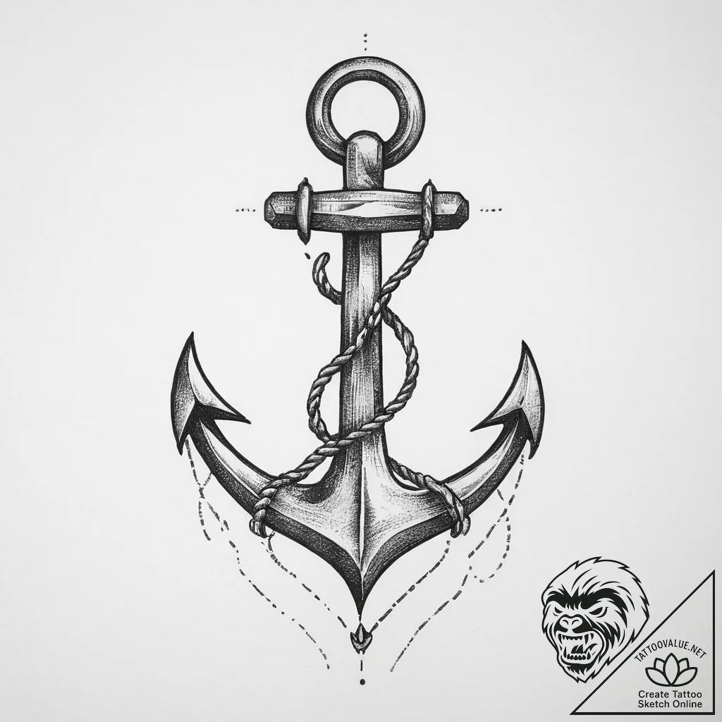 Tattoo sketch hands with a anchor, tattoo ske... - tattoo sketch (№1759411989_0, 02.10.2025 13:33) — tattoovalue.net