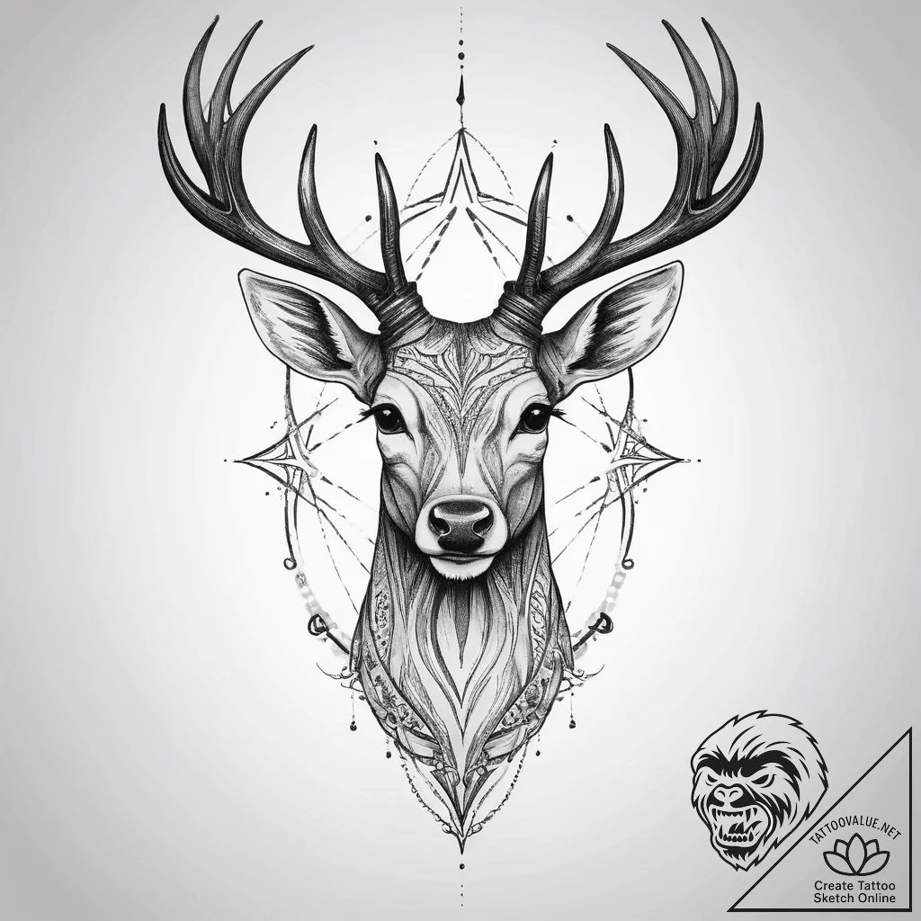 Tattoo sketch elegant doe tattoo, concept art... - tattoo sketch (№1759412978_0, 02.10.2025 13:49) — tattoovalue.net