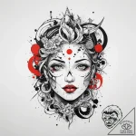 Tattoo sketch cosmic being, artistic tattoo s… – tattoo sketch (№1759413375_0, 02.10.2025 13:56) — tattoovalue.net
