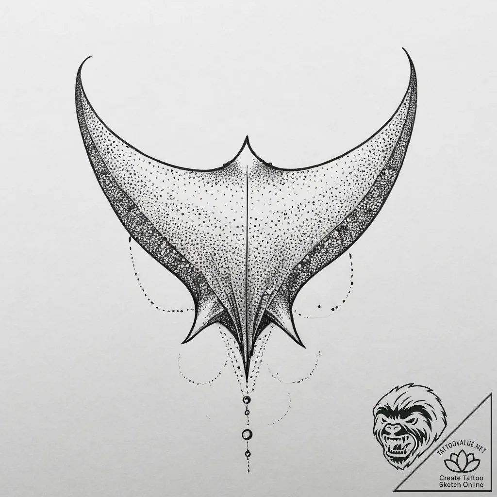 Tattoo sketch manta ray, tattoo line art, min... - tattoo sketch (№1759414175_0, 02.10.2025 14:09) — tattoovalue.net