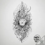 Tattoo sketch cosmic creation, tattoo line ar… – tattoo sketch (№1759415560_0, 02.10.2025 14:32) — tattoovalue.net
