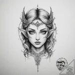 Tattoo sketch half-elf charm, concept art for… – tattoo sketch (№1759416150_0, 02.10.2025 14:42) — tattoovalue.net