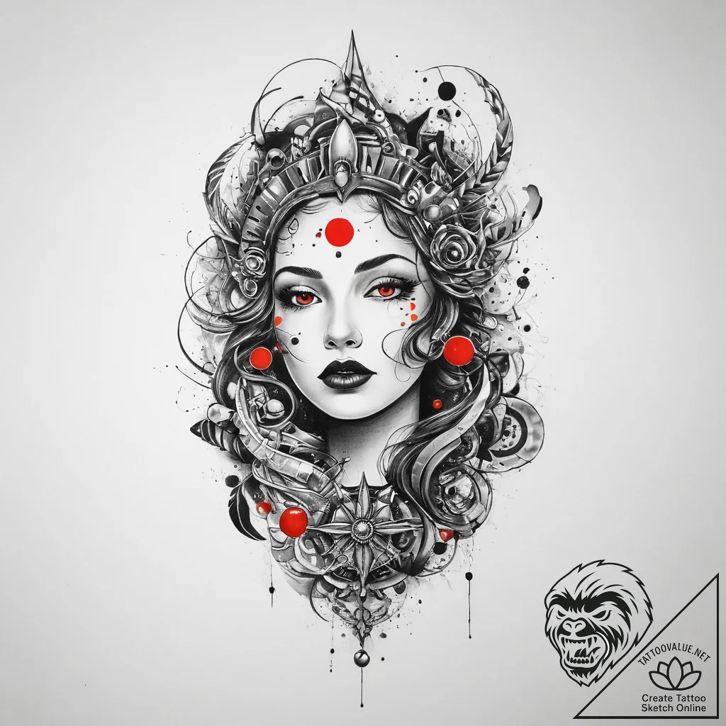 Tattoo sketch cosmic being, tattoo sketch des... - tattoo sketch (№1759419896_0, 02.10.2025 15:44) — tattoovalue.net