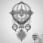 Tattoo sketch steampunk hot air balloon, tatt… – tattoo sketch (№1759420292_0, 02.10.2025 15:51) — tattoovalue.net