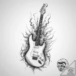Tattoo sketch playing an instrument electric… – tattoo sketch (№1759420488_0, 02.10.2025 15:54) — tattoovalue.net