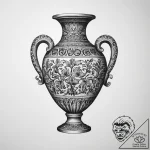 Tattoo sketch greek amphora with a floral pat… – tattoo sketch (№1759421090_0, 02.10.2025 16:04) — tattoovalue.net