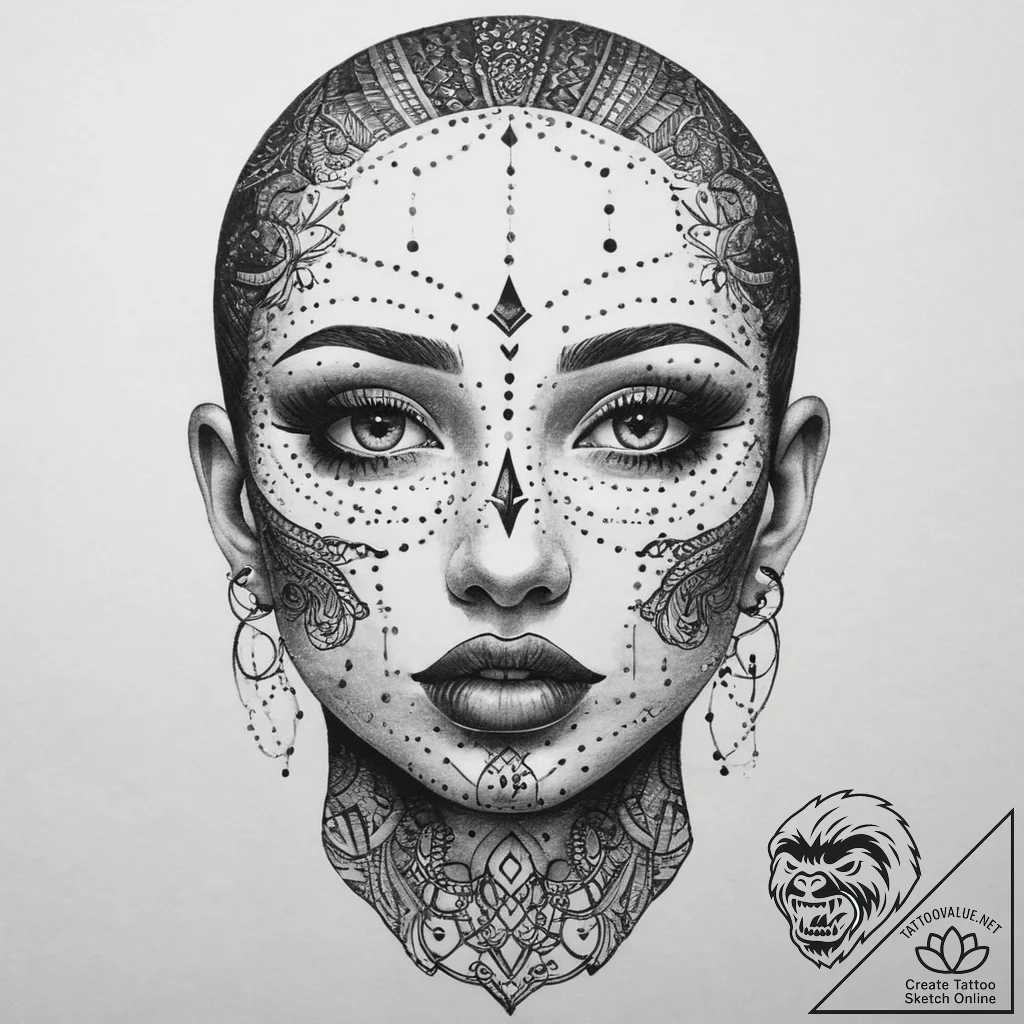 Tattoo sketch face, tattoo drawing outline, b... - tattoo sketch (№1759422271_0, 02.10.2025 16:24) — tattoovalue.net