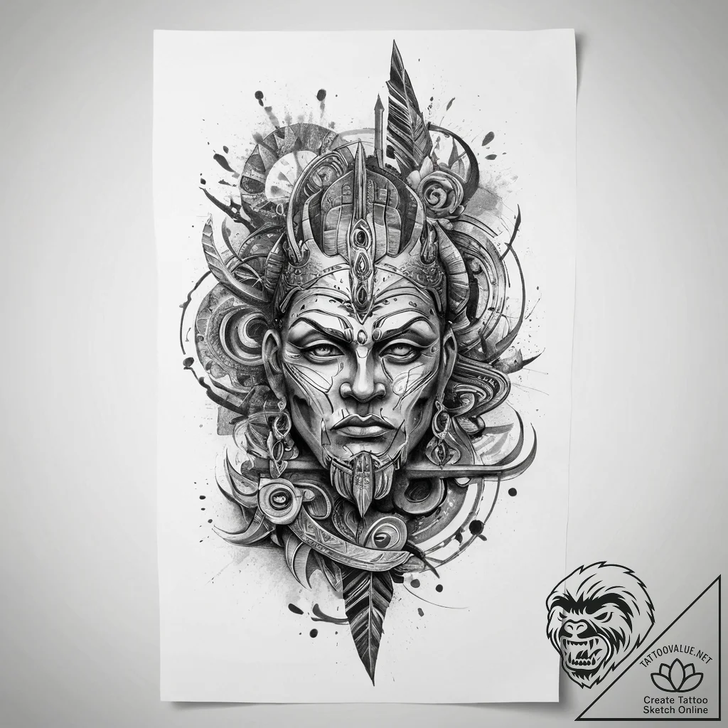 Tattoo sketch ancient scroll, tattoo drawing... - tattoo sketch (№1759422863_0, 02.10.2025 16:34) — tattoovalue.net