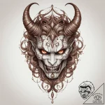 Tattoo sketch демон, ink illustration for tat… – tattoo sketch (№1759424243_0, 02.10.2025 16:57) — tattoovalue.net