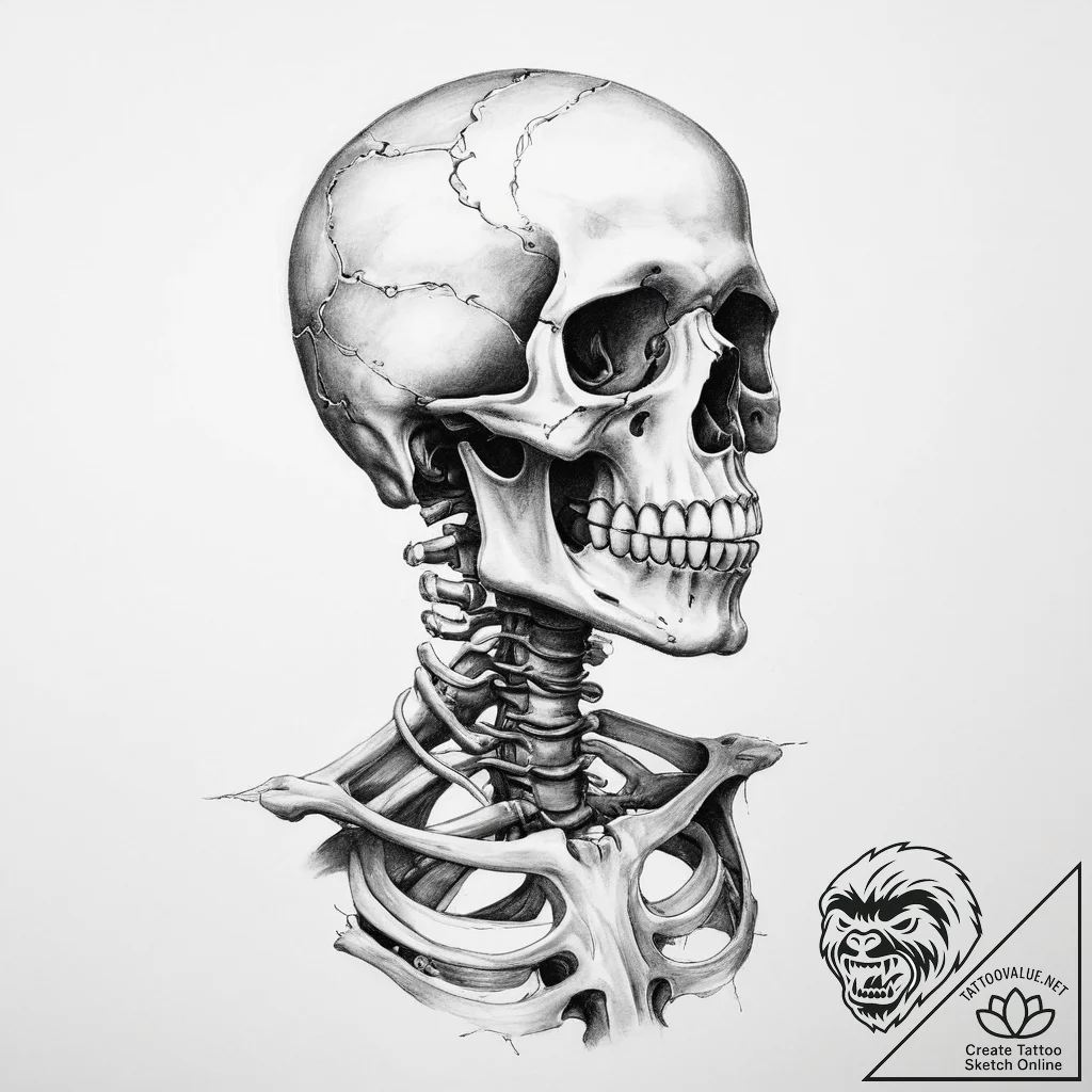 Tattoo sketch skeleton - tattoo sketch (№1759426407_0, 02.10.2025 17:33) — tattoovalue.net
