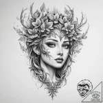 Tattoo sketch dryad tattoo – tattoo sketch (№1759429391_0, 02.10.2025 18:23) — tattoovalue.net
