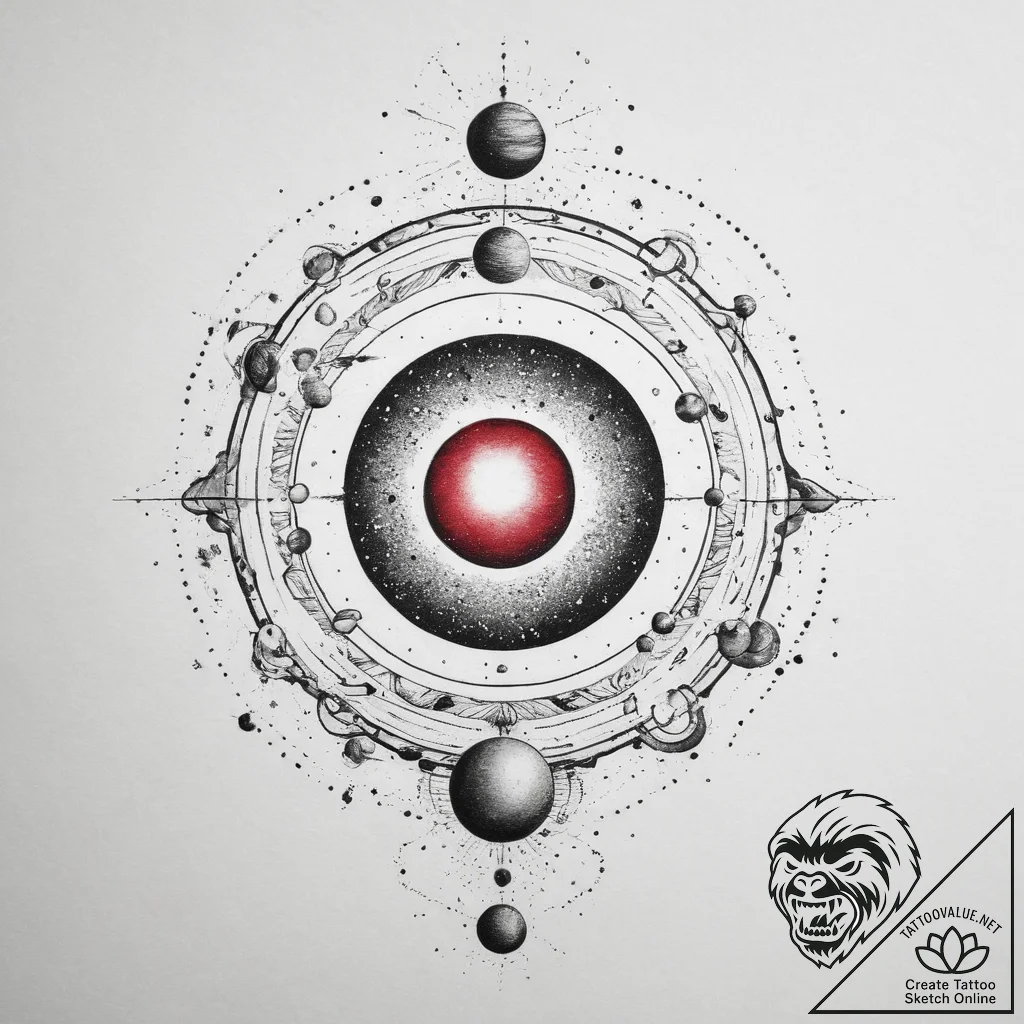 Tattoo sketch solar system, artistic tattoo s... - tattoo sketch (№1759429986_0, 02.10.2025 18:33) — tattoovalue.net