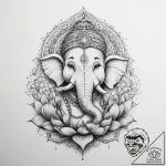 Tattoo sketch ganesha with a lotus – tattoo sketch (№1759430184_0, 02.10.2025 18:36) — tattoovalue.net