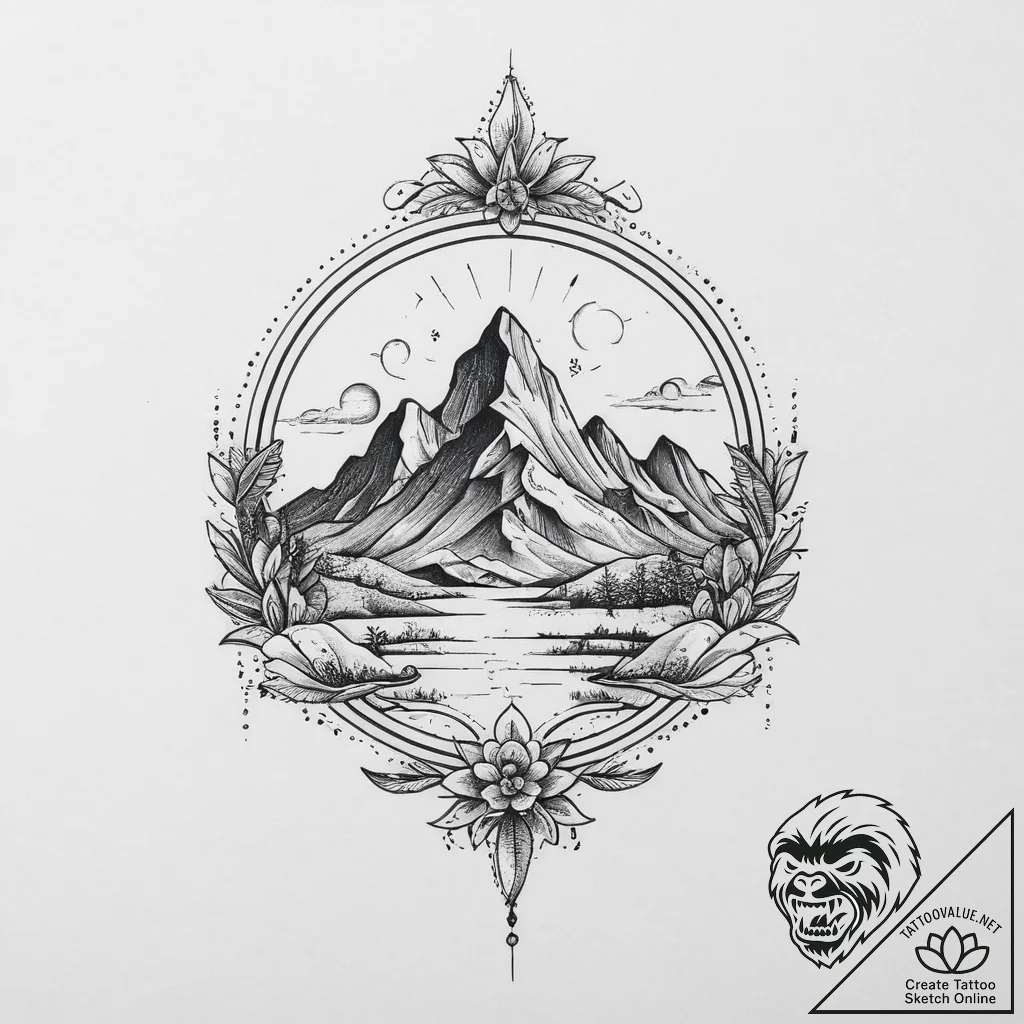Tattoo sketch desert, tattoo flash sheet desi... - tattoo sketch (№1759430579_0, 02.10.2025 18:42) — tattoovalue.net