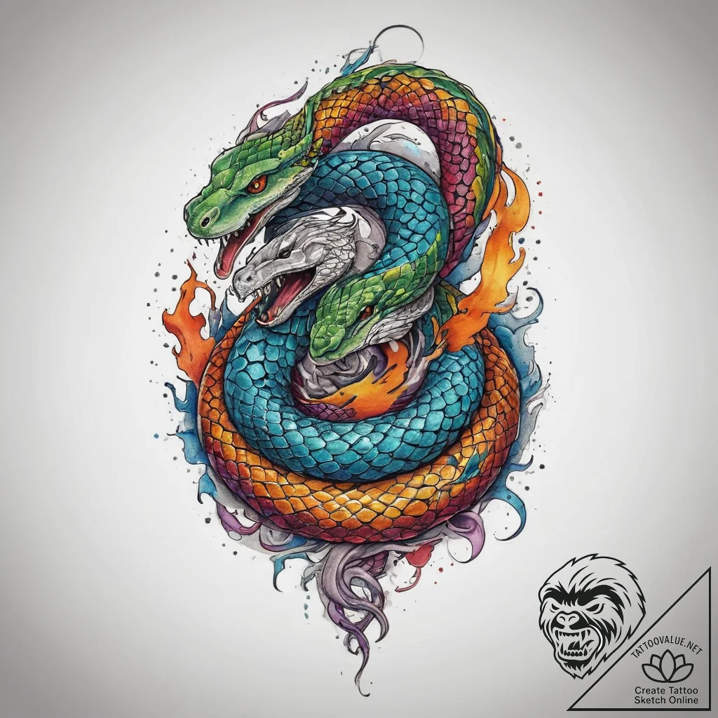 Tattoo sketch jormungandr snake, tattoo sketc... - tattoo sketch (№1759432757_0, 02.10.2025 19:19) — tattoovalue.net