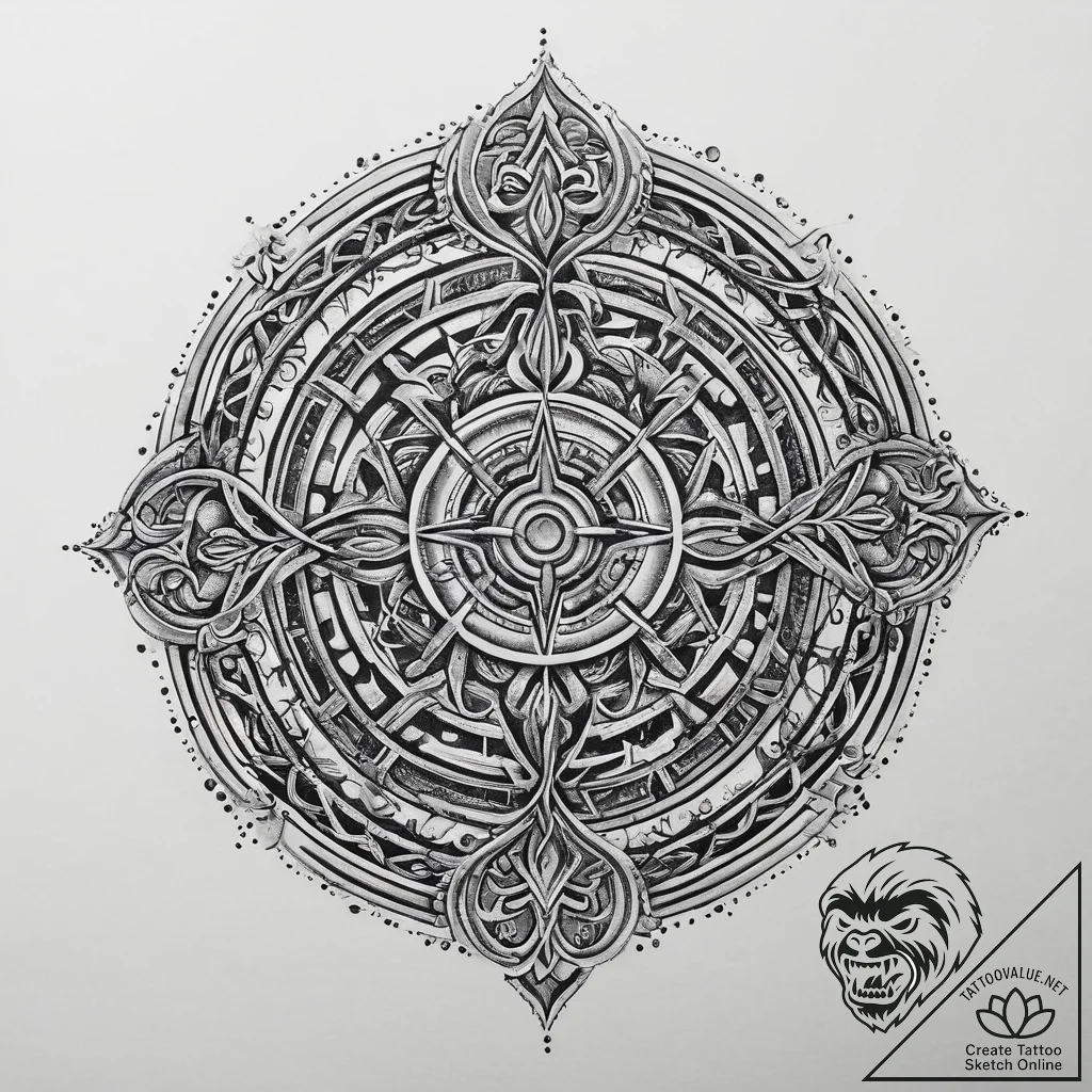 Tattoo sketch labyrinth, artistic tattoo sket... - tattoo sketch (№1759434529_0, 02.10.2025 19:48) — tattoovalue.net