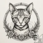 Tattoo sketch playful kitten, tattoo line art… – tattoo sketch (№1759434725_0, 02.10.2025 19:52) — tattoovalue.net