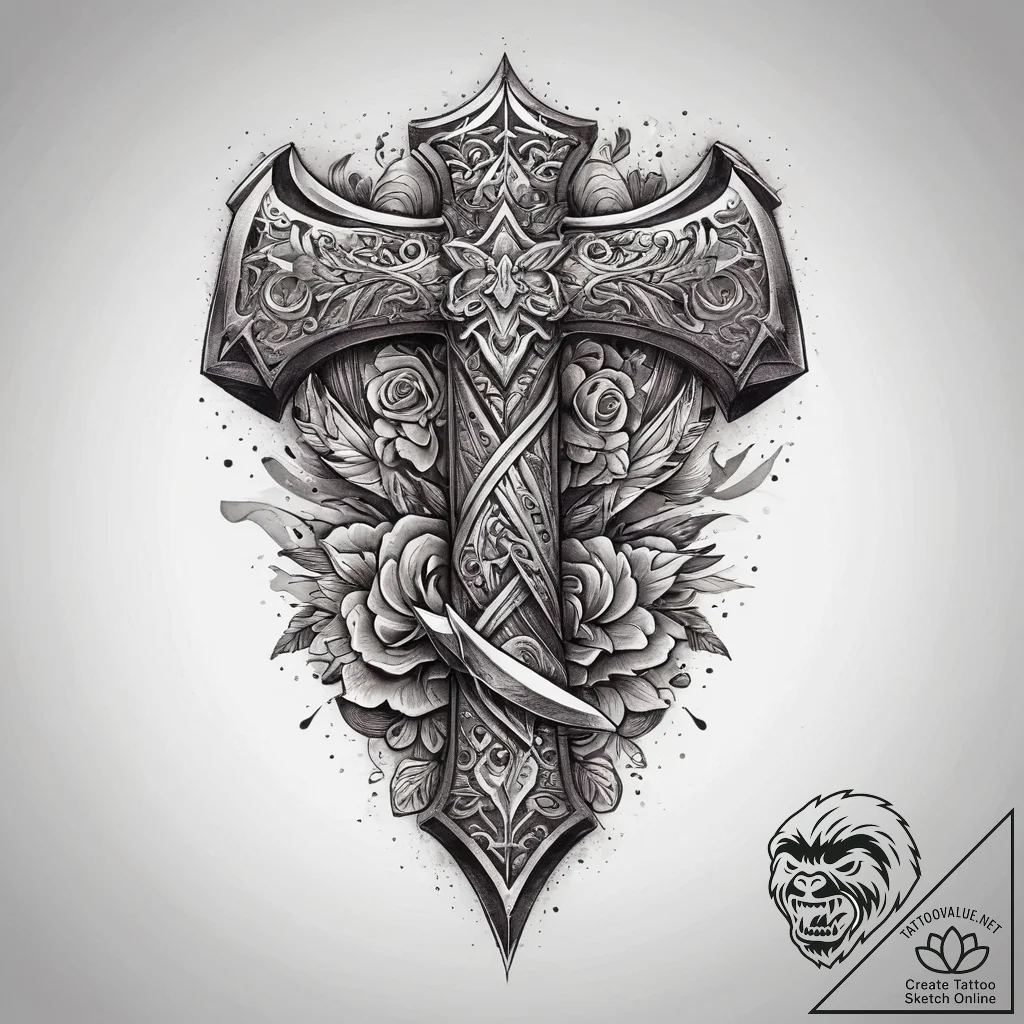 Tattoo sketch axe tattoo, tattoo flash sheet... - tattoo sketch (№1759435315_0, 02.10.2025 20:01) — tattoovalue.net