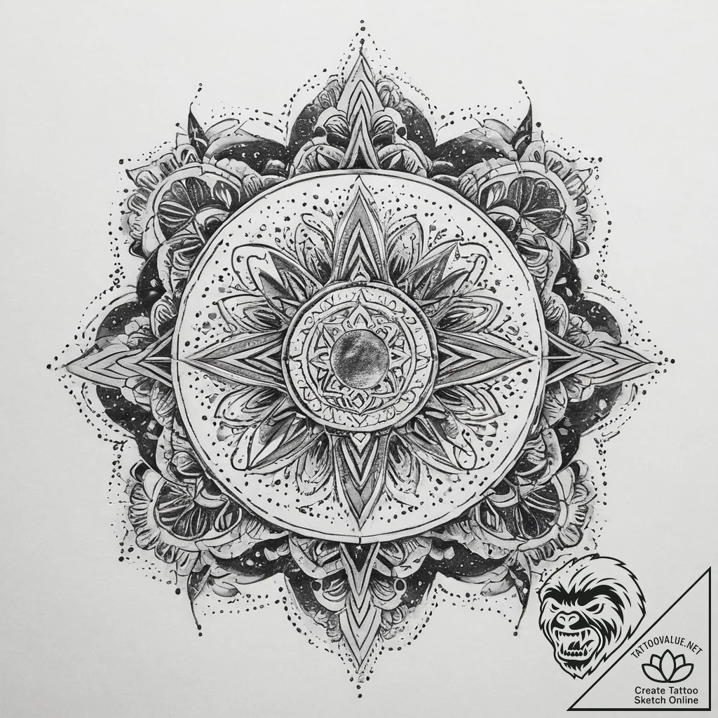 Tattoo sketch cosmic representation, artistic... - tattoo sketch (№1759436298_0, 02.10.2025 20:18) — tattoovalue.net