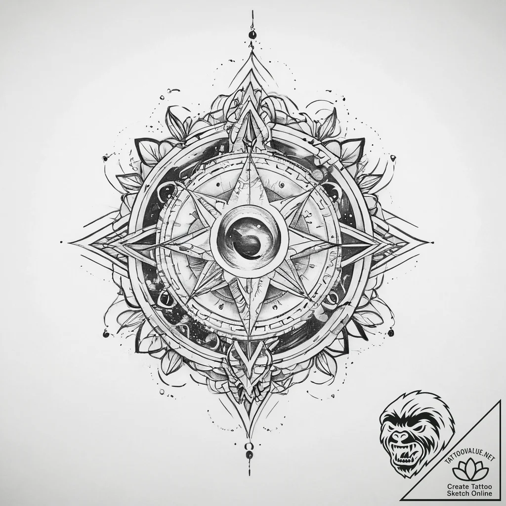 Tattoo sketch cosmic story - tattoo sketch (№1759436887_0, 02.10.2025 20:28) — tattoovalue.net