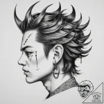 Tattoo sketch demon slayer tanjiro’s earring,… – tattoo sketch (№1759437083_0, 02.10.2025 20:31) — tattoovalue.net