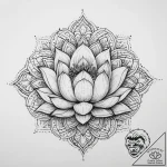 Tattoo sketch mandala with lotus, tattoo draw… – tattoo sketch (№1759437474_0, 02.10.2025 20:37) — tattoovalue.net