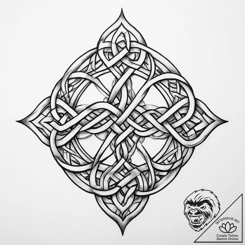 Tattoo sketch celtic knot pattern - tattoo sketch (№1759438852_0, 02.10.2025 21:00) — tattoovalue.net