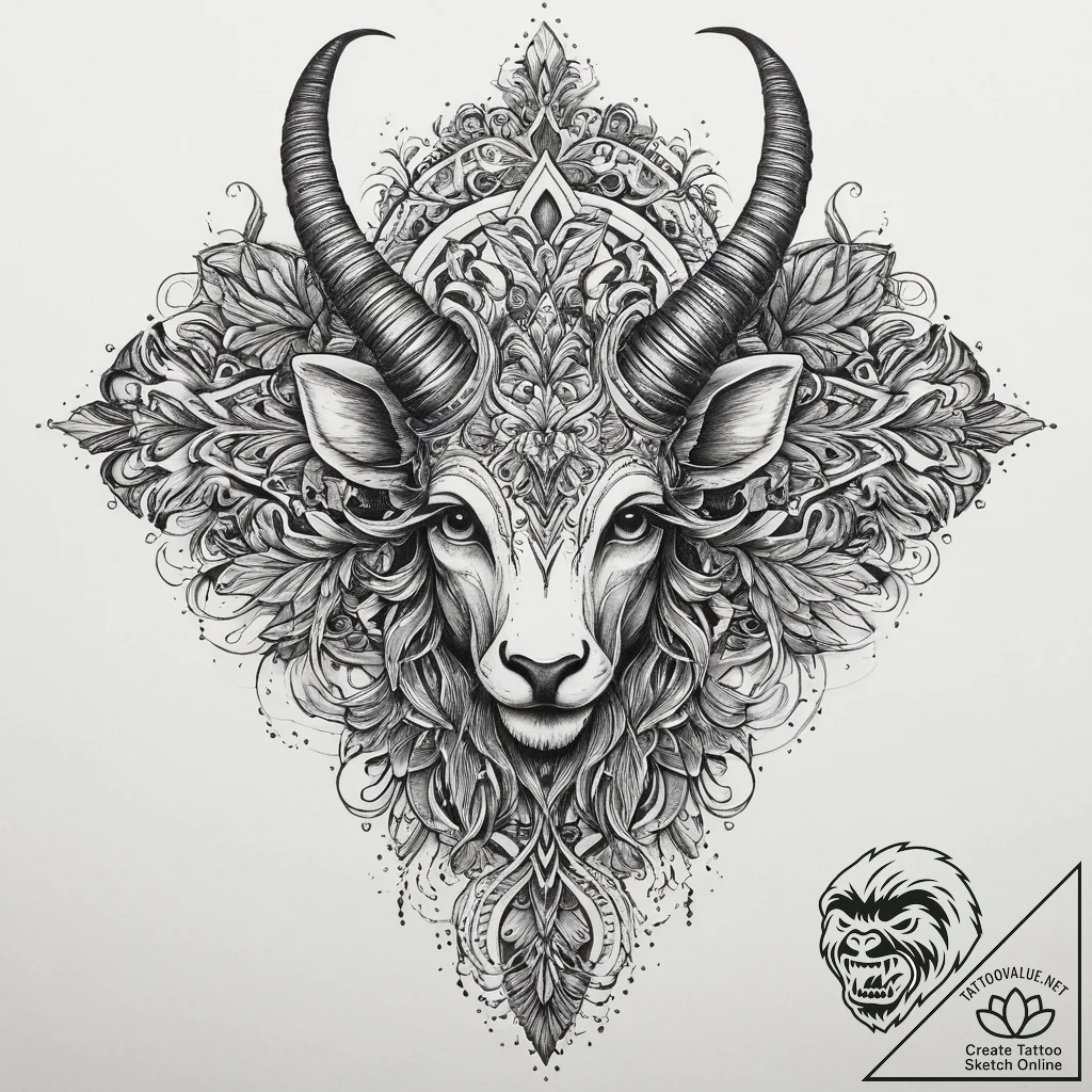 Tattoo sketch faun, tattoo flash sheet design... - tattoo sketch (№1759439049_0, 02.10.2025 21:04) — tattoovalue.net