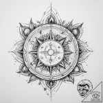 Tattoo sketch cosmic source – tattoo sketch (№1759439637_0, 02.10.2025 21:13) — tattoovalue.net