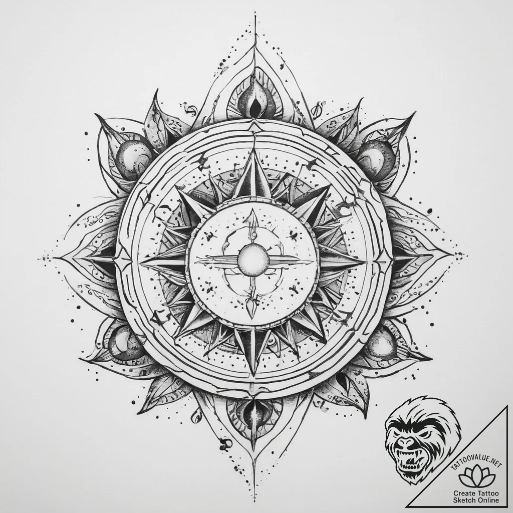 Tattoo sketch cosmic source - tattoo sketch (№1759439637_0, 02.10.2025 21:13) — tattoovalue.net