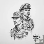 Tattoo sketch soldier with a friend, tattoo l… – tattoo sketch (№1759440224_0, 02.10.2025 21:23) — tattoovalue.net