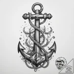 Tattoo sketch anchor with a rope, tattoo sket… – tattoo sketch (№1759442573_0, 02.10.2025 22:02) — tattoovalue.net