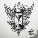 Tattoo sketch hourglass with wings, tattoo fl… – tattoo sketch (№1759443747_0, 02.10.2025 22:22) — tattoovalue.net