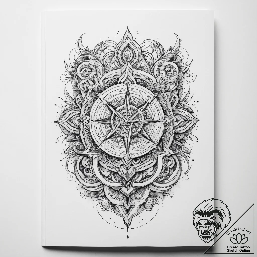 Tattoo sketch узор в виде книги - tattoo sketch (№1759444921_0, 02.10.2025 22:42) — tattoovalue.net