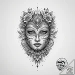Tattoo sketch mask, tattoo flash sheet design… – tattoo sketch (№1759445511_0, 02.10.2025 22:51) — tattoovalue.net