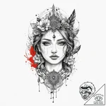 Tattoo sketch sacred narrative, ink illustrat… – tattoo sketch (№1759446492_0, 02.10.2025 23:08) — tattoovalue.net